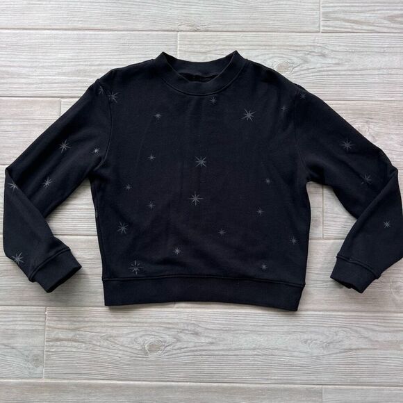 Pistola Womens Black Star‎ Print Cotton Crew Neck Pullover Sweatshirt Size XS - Picture 1 of 7